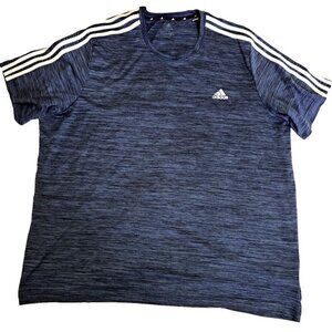 Adidas Prime Green Men's XXL Heathered Blue Short Sleeve Shirt
